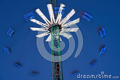 Amusement park blurred effect. Abstract illuminated background Stock Photo