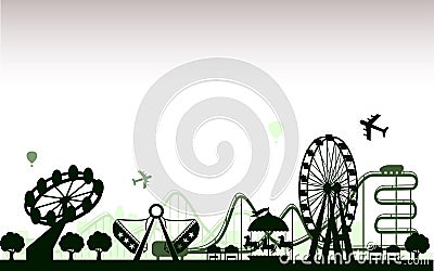 The Amusement Park Vector Illustration