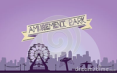 The Amusement Park Vector Illustration