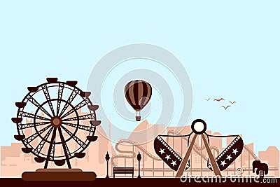 The Amusement Park Vector Illustration