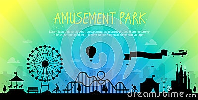 Amusement park - modern vector illustration Vector Illustration