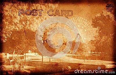 Amusement Park Post Card Stock Photo