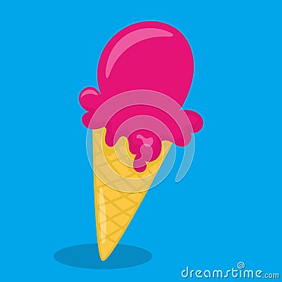 Amusement Park Purple Ice Creame 15 Cartoon Illustration