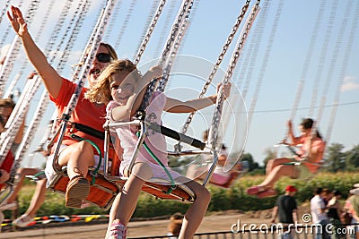 Amusement Park Swings Stock Photo