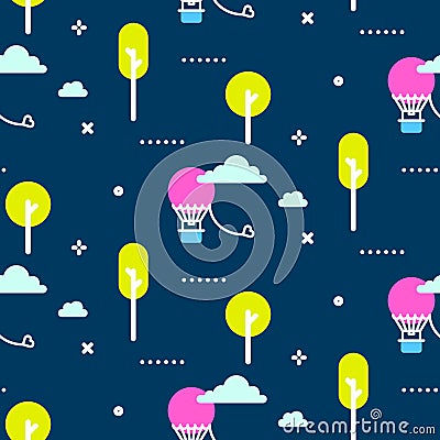 Amusement park vector pattern illustration. Vector Illustration