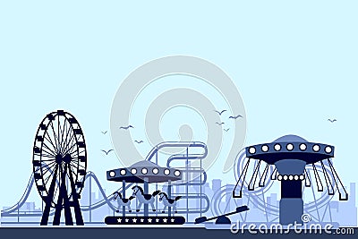 The Amusement Park Vector Illustration