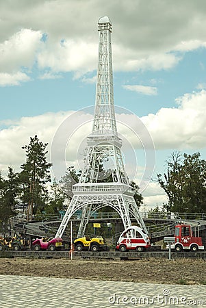 Amusement rides do not work in the park of the city of Volgograd. Coronavirus pandemic Editorial Stock Photo