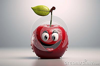 Amusing Funny cherry character. Smiling fruit art Stock Photo