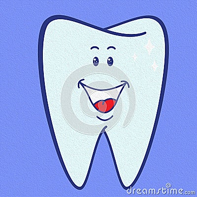 Amusing healthy cartoon tooth Cartoon Illustration