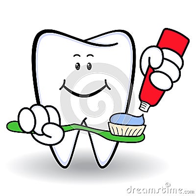 Amusing healthy cartoon tooth Vector Illustration