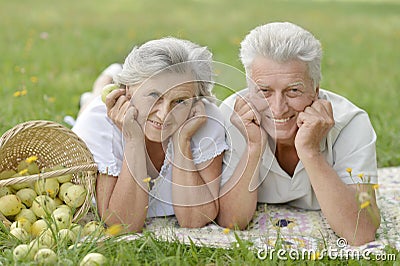 Amusing old couple Stock Photo