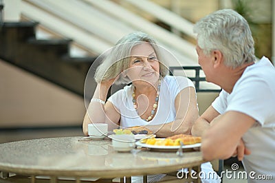 Amusing old couple Stock Photo