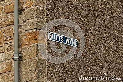 An Amusing Street Name, St. Andrews, Scotland Editorial Stock Photo