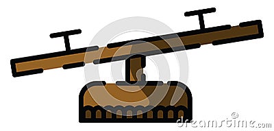 Amusment park see saw, icon Vector Illustration