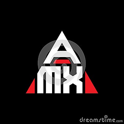 AMX triangle letter logo design with triangle shape. AMX triangle logo design monogram. AMX triangle vector logo template with red Vector Illustration