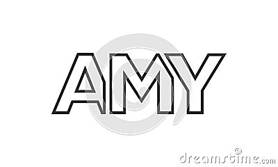 AMY logo design template with strong and modern bold text. Initial based vector logotype featuring simple and minimal typography. Vector Illustration
