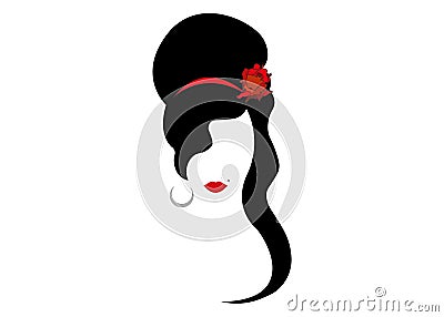 Amy Winehouse - minimalist version, vector portrait of jazz singer Vector Illustration