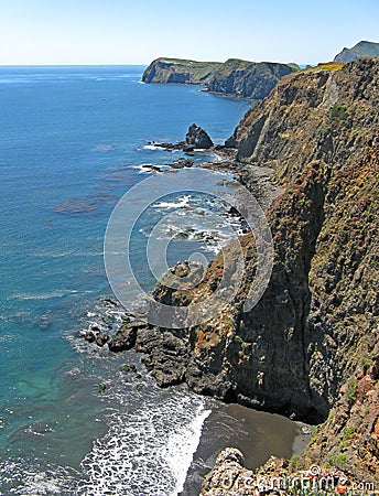 Anacapa Island cliffs Stock Photo