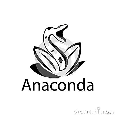 Anaconda logo, flat design., monogram, Illustration in vector format Vector Illustration