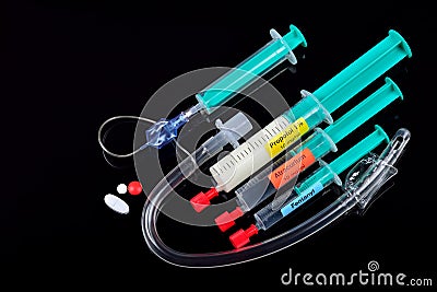 Anaesthesia induction Stock Photo