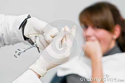 Anaesthesia process at dentistry Stock Photo