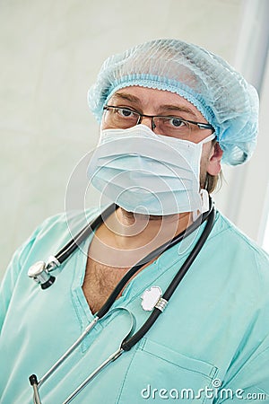 Anaesthesiologist doctor at operation Stock Photo