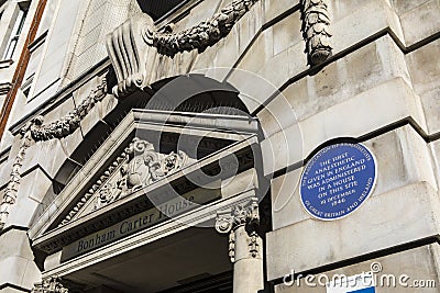 Anaesthetic Plaque in London Editorial Stock Photo