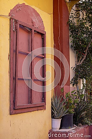 Anafiotika, scenic tiny neighborhood of Athens, part of the old historical district Plaka, narrow streets, Athens, Greece Stock Photo