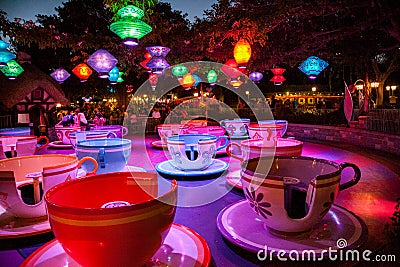 Disneyland`s Mad Tea Party Editorial Stock Photo