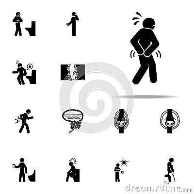 anal, ass, butt, hemorrhoids icon. Pain People icons universal set for web and mobile Stock Photo