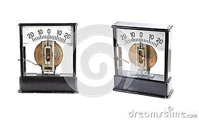 Analog ammeter isolated on white background Stock Photo
