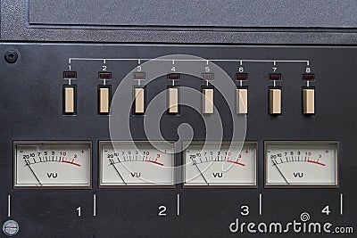 Analog Arrow indicators on the panel Stock Photo