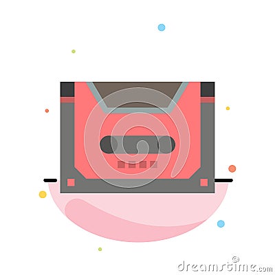 Analog, Audio, Cassette, Compact, Deck Abstract Flat Color Icon Template Vector Illustration