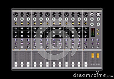 Analog audio mixer Vector Illustration