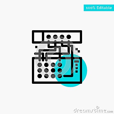 Analog, Connection, Device, Module, Sound turquoise highlight circle point Vector icon Vector Illustration