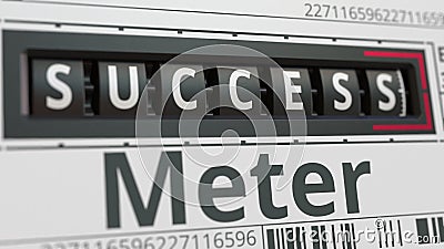 Analog counter displays SUCCESS text, conceptual 3D rendering Stock Photo