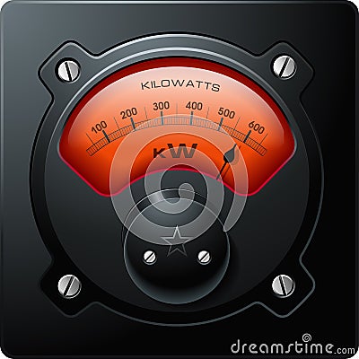 Analog Electrical Meter Red vector Vector Illustration