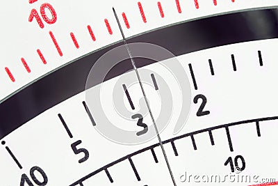 Analog measure tool multimeter scale with pointer Stock Photo