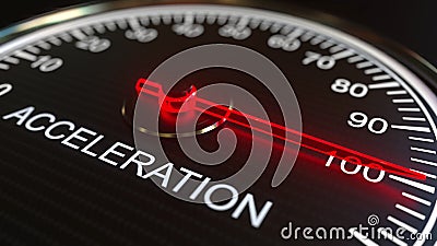 Acceleration meter or indicator, 3D rendering Stock Photo