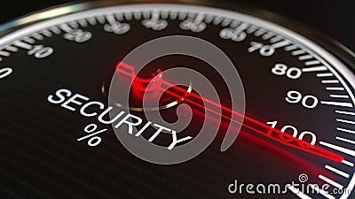 Security meter or indicator 3D rendering Stock Photo