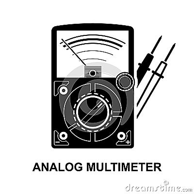Analog multimeter icon isolated on white background Cartoon Illustration