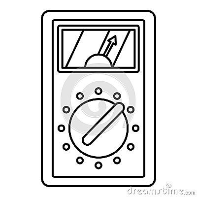 Analog multimeter icon, outline style Cartoon Illustration