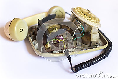 Vintage dial telephone open Stock Photo