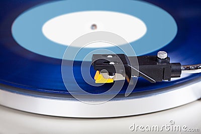 Analog Stereo Turntable Vinyl Record Player Stock Photo