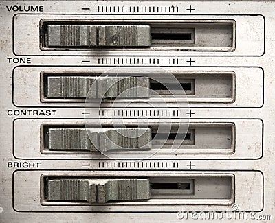 Analog tv control panel Stock Photo