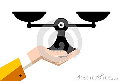 Analog Vector Scales Symbol in Human Hand Vector Illustration