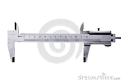 Analog Vernier Caliper - Isolated on White Stock Photo