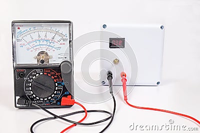 Analog voltmeter is combines several measurement functions Stock Photo