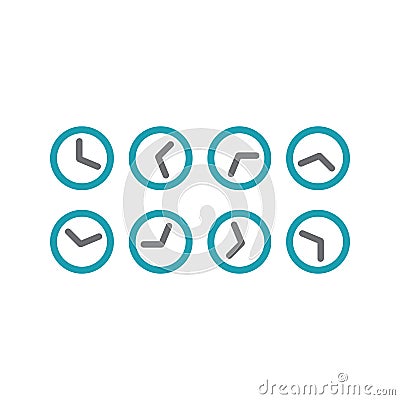 analog wall clock flat sign icon round shape time vector illustration Vector Illustration