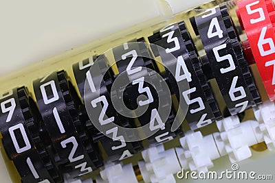 Analogic counter with many numbers Stock Photo